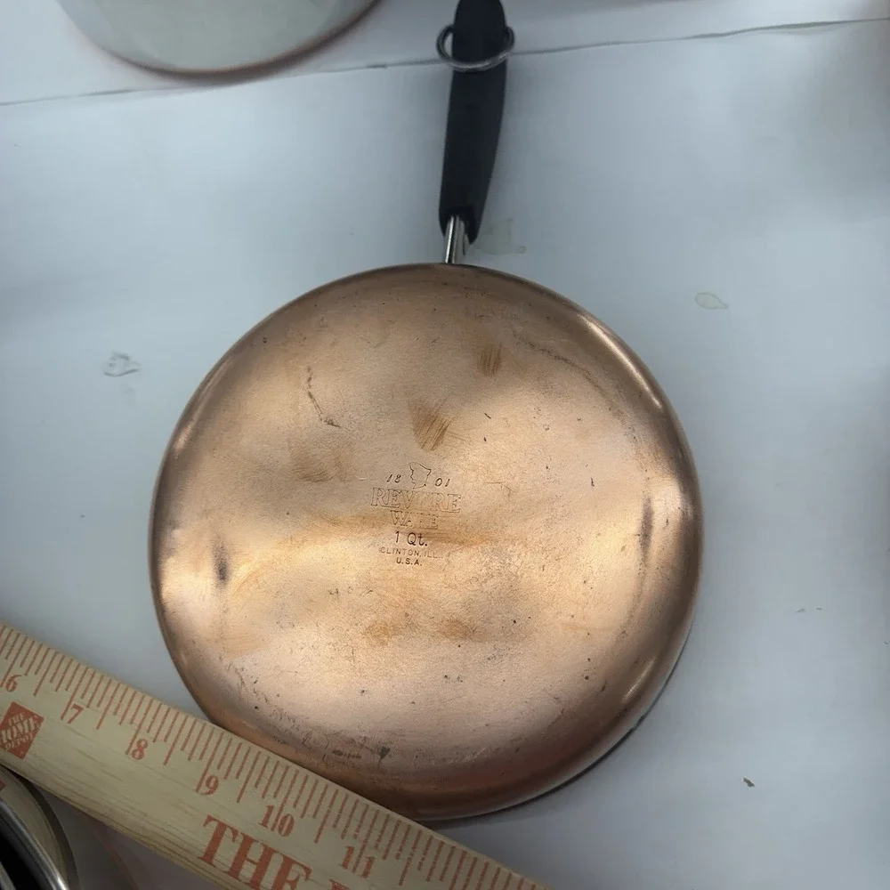 VTG 10 Pc Revere Ware 1801 Pots,Skillets, Lids   Clean. USA